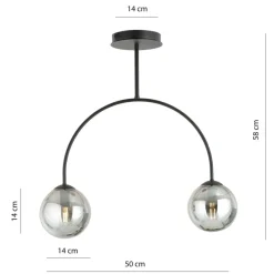 Sklep Kaja Czarna lampa sufitowa z wygiętym w łuk stelażem 1287/2 z serii ARCHI New
