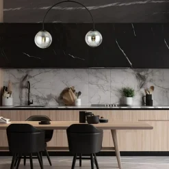 Sklep Kaja Czarna lampa sufitowa z wygiętym w łuk stelażem 1287/2 z serii ARCHI New
