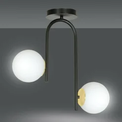 Sklep Kaja Czarna lampa sufitowa ze złotymi podkładkami 1032/2 RAGNAR | Kaja Store