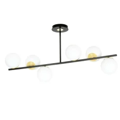 Sklep Kaja Czarna lampa sufitowa ze złotymi elementami 1022/6 FLOKI | Kaja Sale