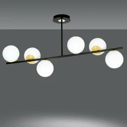 Sklep Kaja Czarna lampa sufitowa ze złotymi elementami 1022/6 FLOKI | Kaja Sale