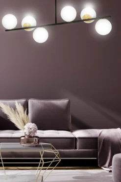 Sklep Kaja Czarna lampa sufitowa ze złotymi elementami 1022/6 FLOKI | Kaja Sale