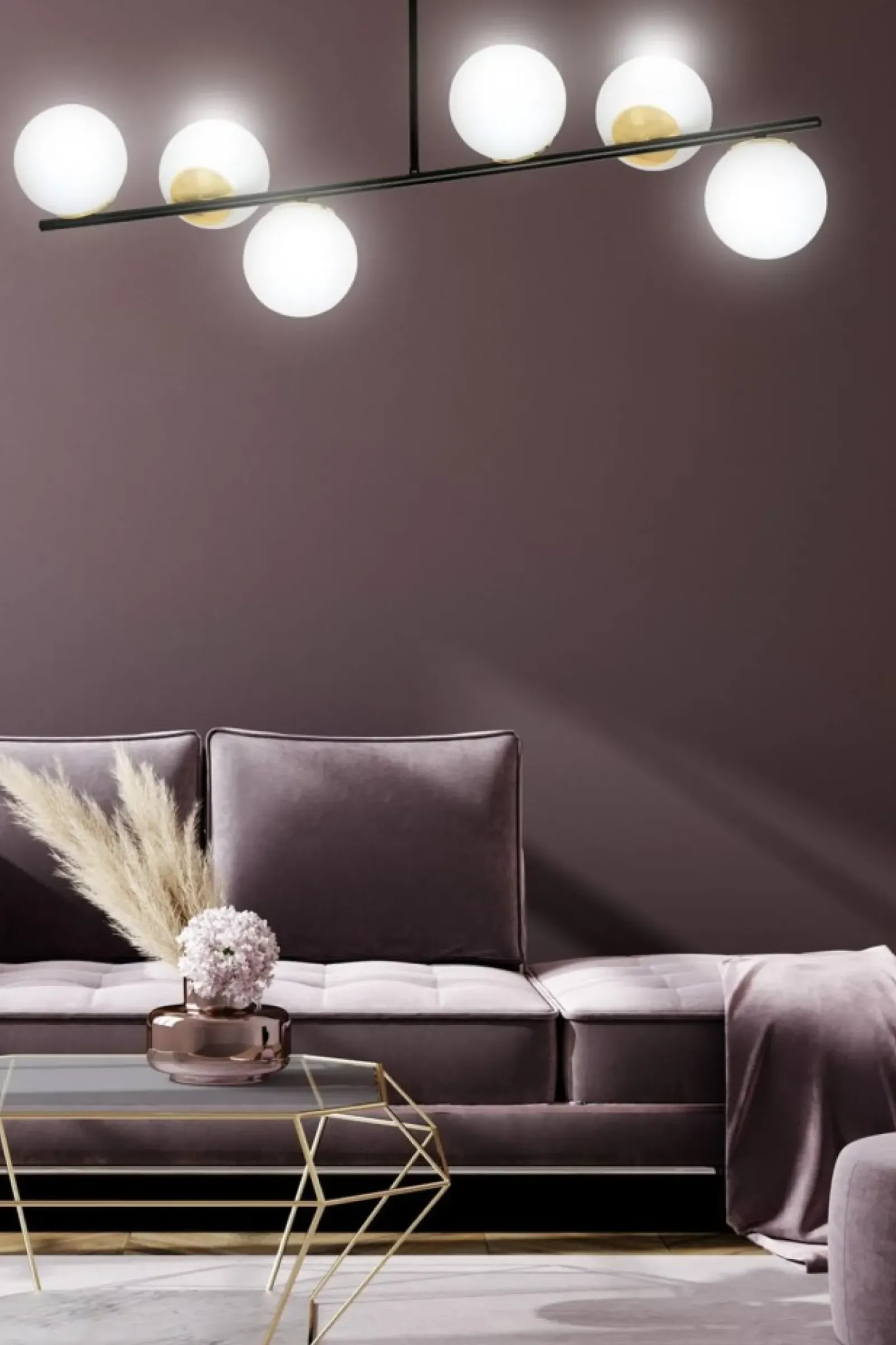 Sklep Kaja Czarna lampa sufitowa ze złotymi elementami 1022/6 FLOKI | Kaja Sale