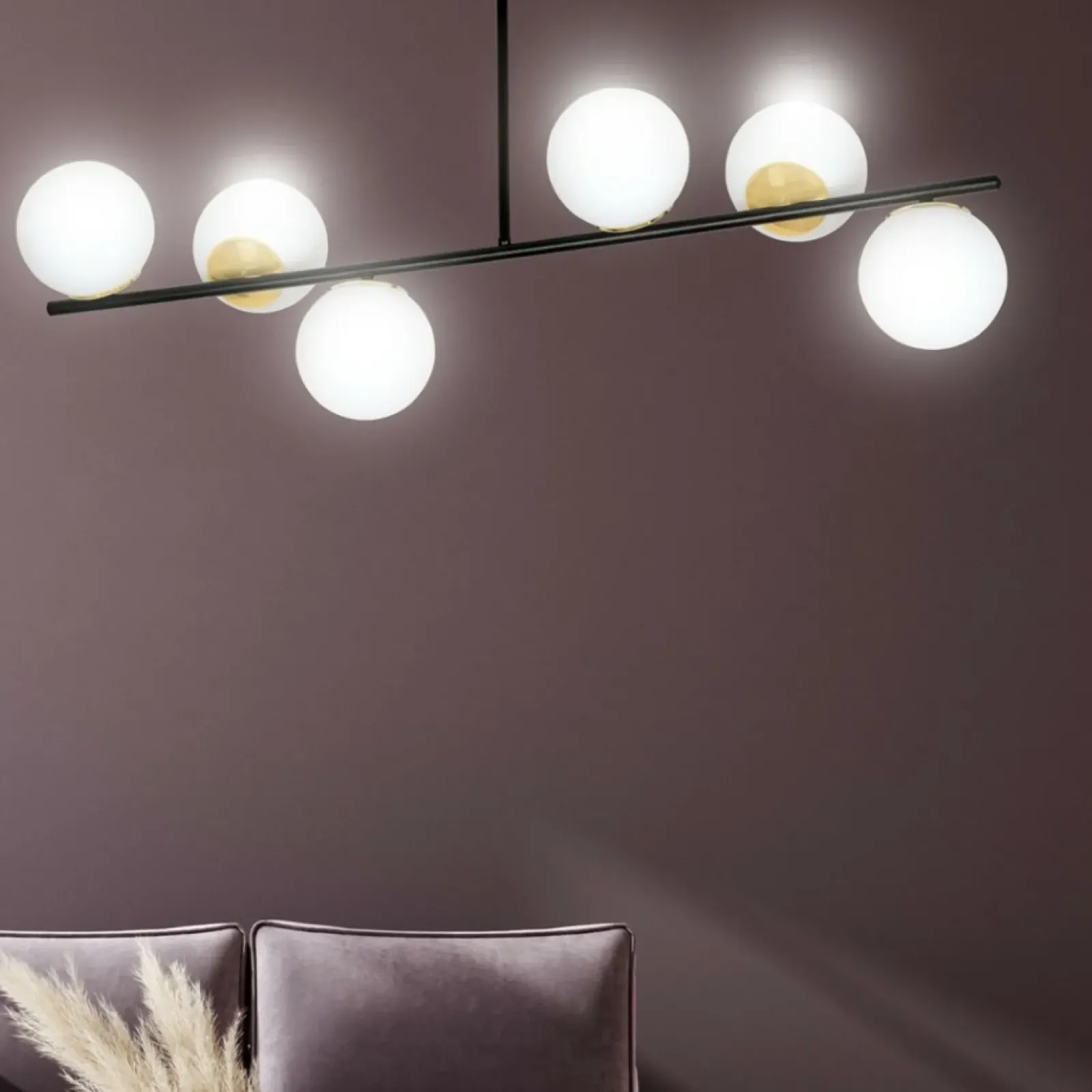 Sklep Kaja Czarna lampa sufitowa ze złotymi elementami 1022/6 FLOKI | Kaja Sale