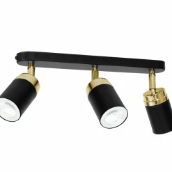 Sklep Kaja Czarna lampa sufitowa, złote dekoracje LX 5165 z serii RENO | Kaja Clearance