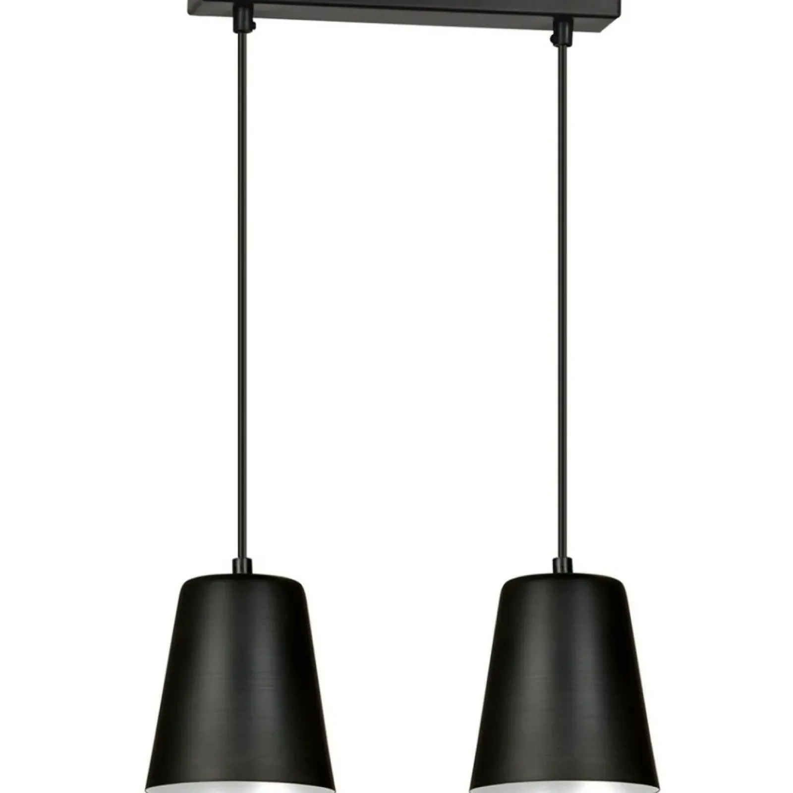 Sklep Kaja Czarna lampa wisząca - listwa z dwoma kloszami 396/2 | Kaja Best Sale