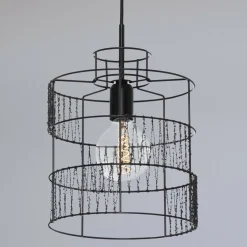 Sklep Kaja Czarna lampa wisząca do salonu w stylu loft 67113 LANA | Kaja Cheap