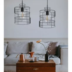 Sklep Kaja Czarna lampa wisząca do salonu w stylu loft 67113 LANA | Kaja Cheap