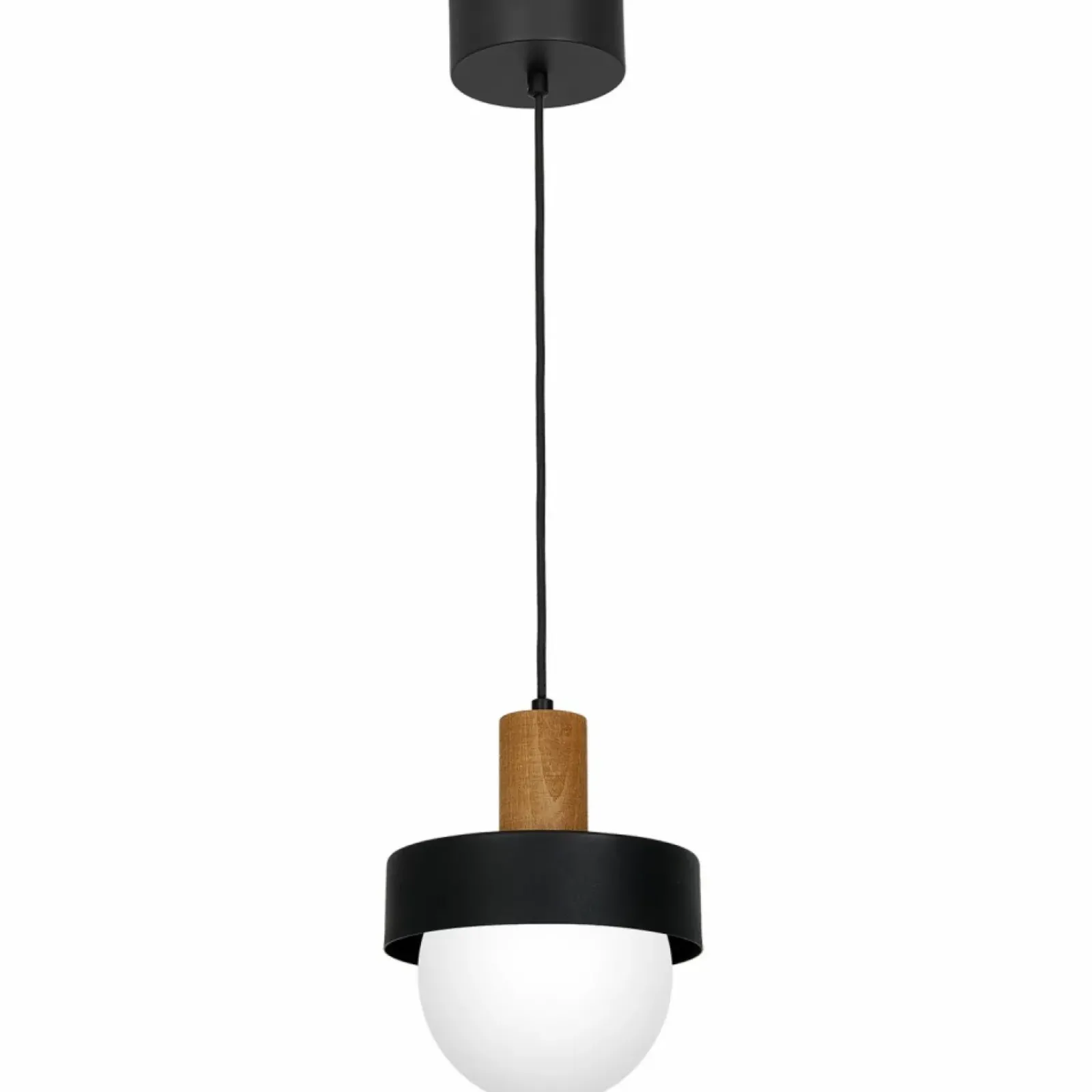 Sklep Kaja Czarna lampa wisząca, drewniany element LX 4048 z serii CANAN | Kaja Shop