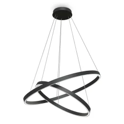 Sklep Kaja Czarna lampa wisząca, dwa okręgi MOD058PL-L74B3K z serii RIM | Kaja Shop