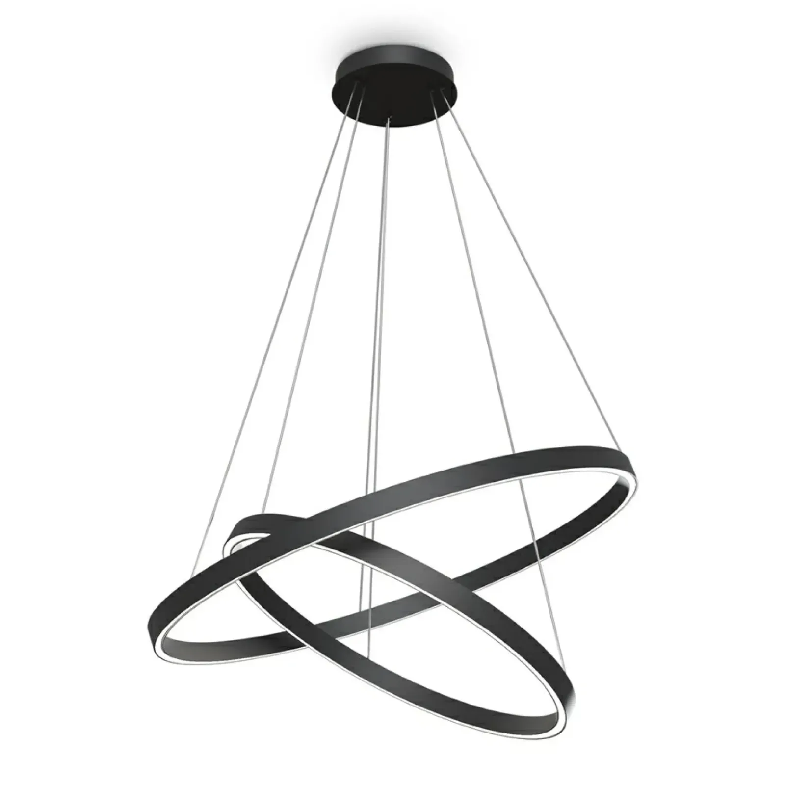 Sklep Kaja Czarna lampa wisząca, dwa okręgi MOD058PL-L74B3K z serii RIM | Kaja Shop