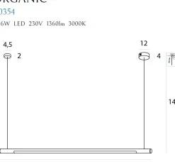 Sklep Kaja Czarna lampa wisząca LED 100cm nad stół MX P0354 ORGANIC P | Kaja Fashion