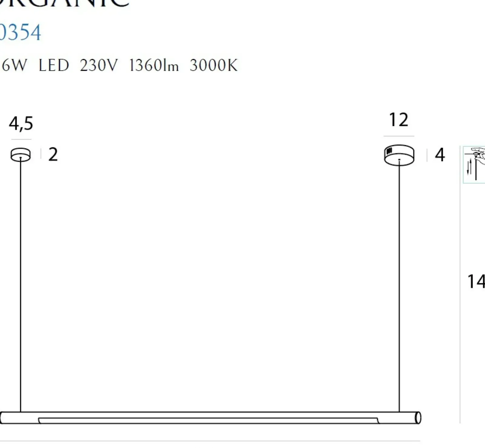 Sklep Kaja Czarna lampa wisząca LED 100cm nad stół MX P0354 ORGANIC P | Kaja Fashion