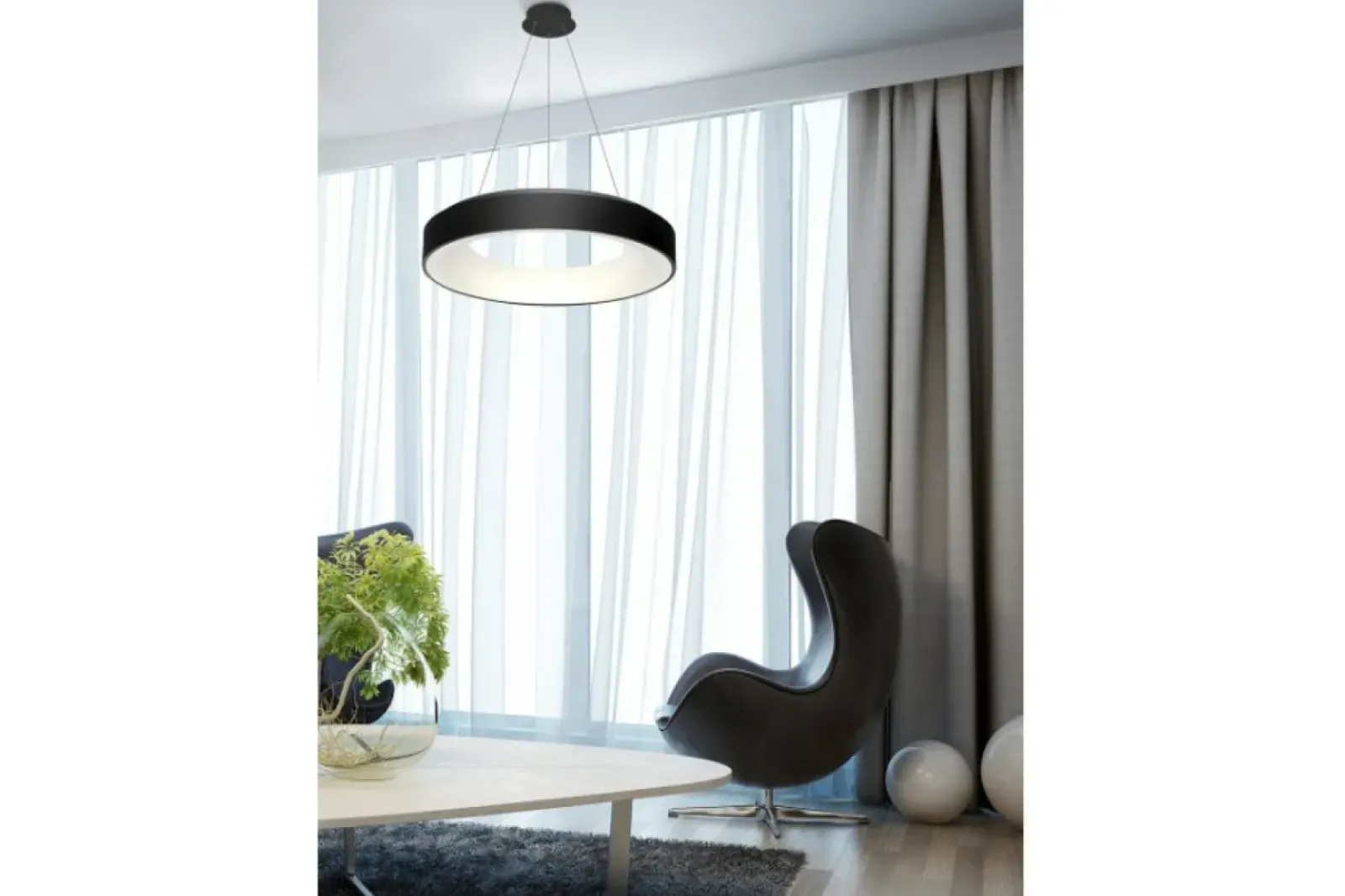 Sklep Kaja Czarna lampa wisząca LED do salonu WIFI AZ3552 SOVANA | Kaja czarny Fashion