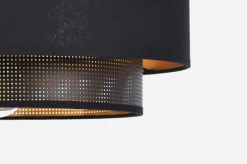 Sklep Kaja Czarna lampa wisząca, listwa nad podłużny stół K-5283 z serii AMOS* Żyrandole Z Abażurem|Żyrandole Z Abażurami