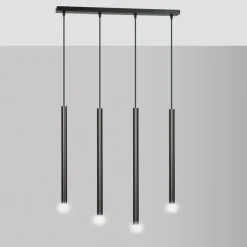 Sklep Kaja Czarna lampa wisząca na listwie z gwintami G9 552/4 | Kaja Oświetlenie czarny Hot