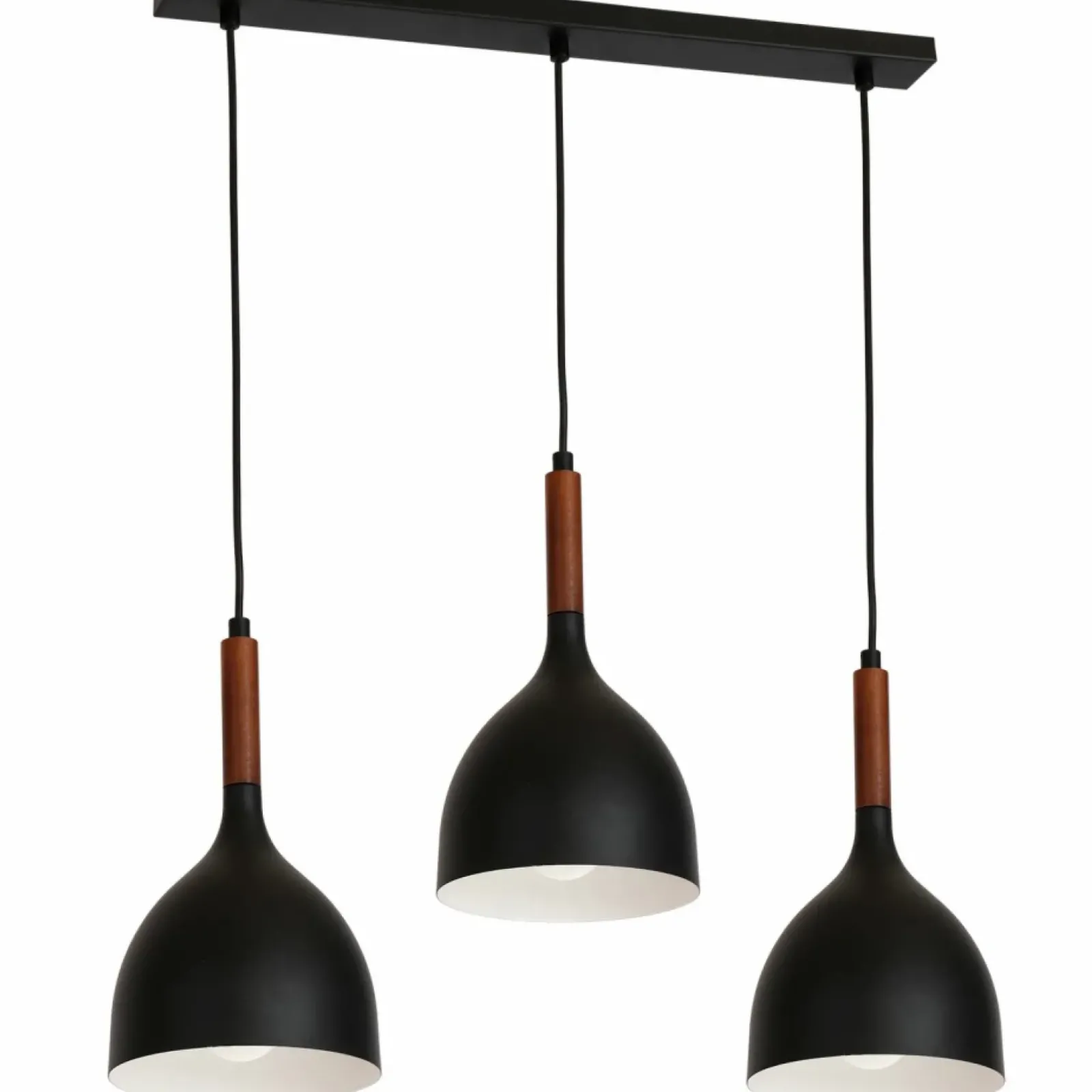 Sklep Kaja Czarna lampa wisząca na listwie, nad stół LX 1391 z serii NOAK WOOD Fashion