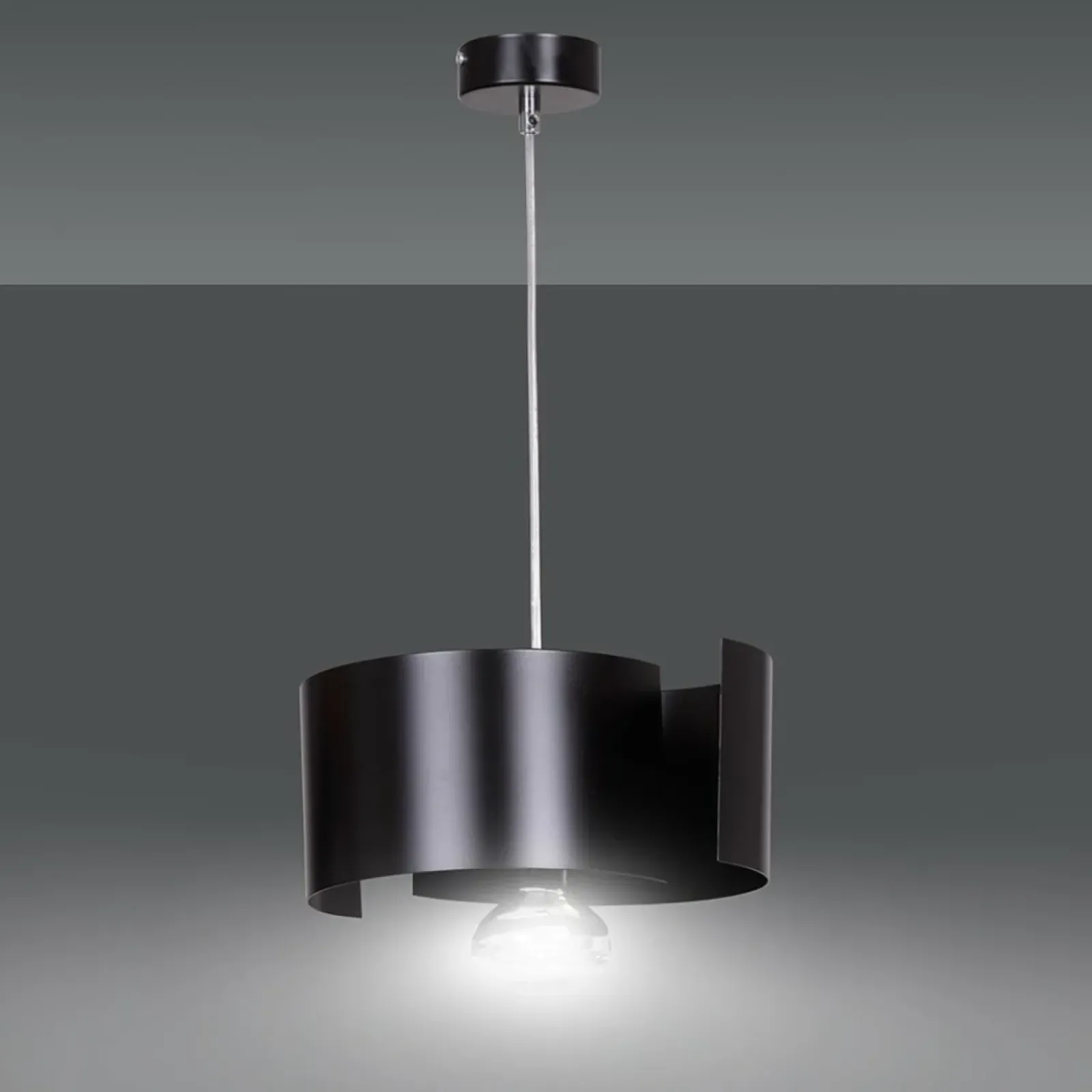 Sklep Kaja Czarna lampa wisząca na ozdobną żarówkę 284/1 VIXON | Kaja Oświetlenie Fashion