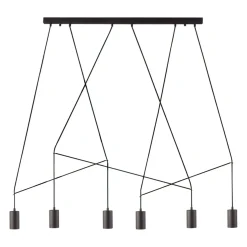 Sklep Kaja Czarna lampa wisząca na podłużnej listwie 9675 | Kaja Oświetlenie czarny Clearance