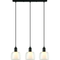 Sklep Kaja Czarna lampa wisząca nad stół PND-67594-3-BK+CL LAMEZIA | Kaja Best Sale