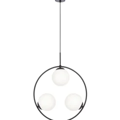 Sklep Kaja Czarna lampa wisząca, pionowy okrąg z kloszami K-5103 z serii PARVA Best