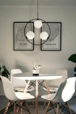 Sklep Kaja Czarna lampa wisząca, pionowy okrąg z kloszami K-5103 z serii PARVA Best