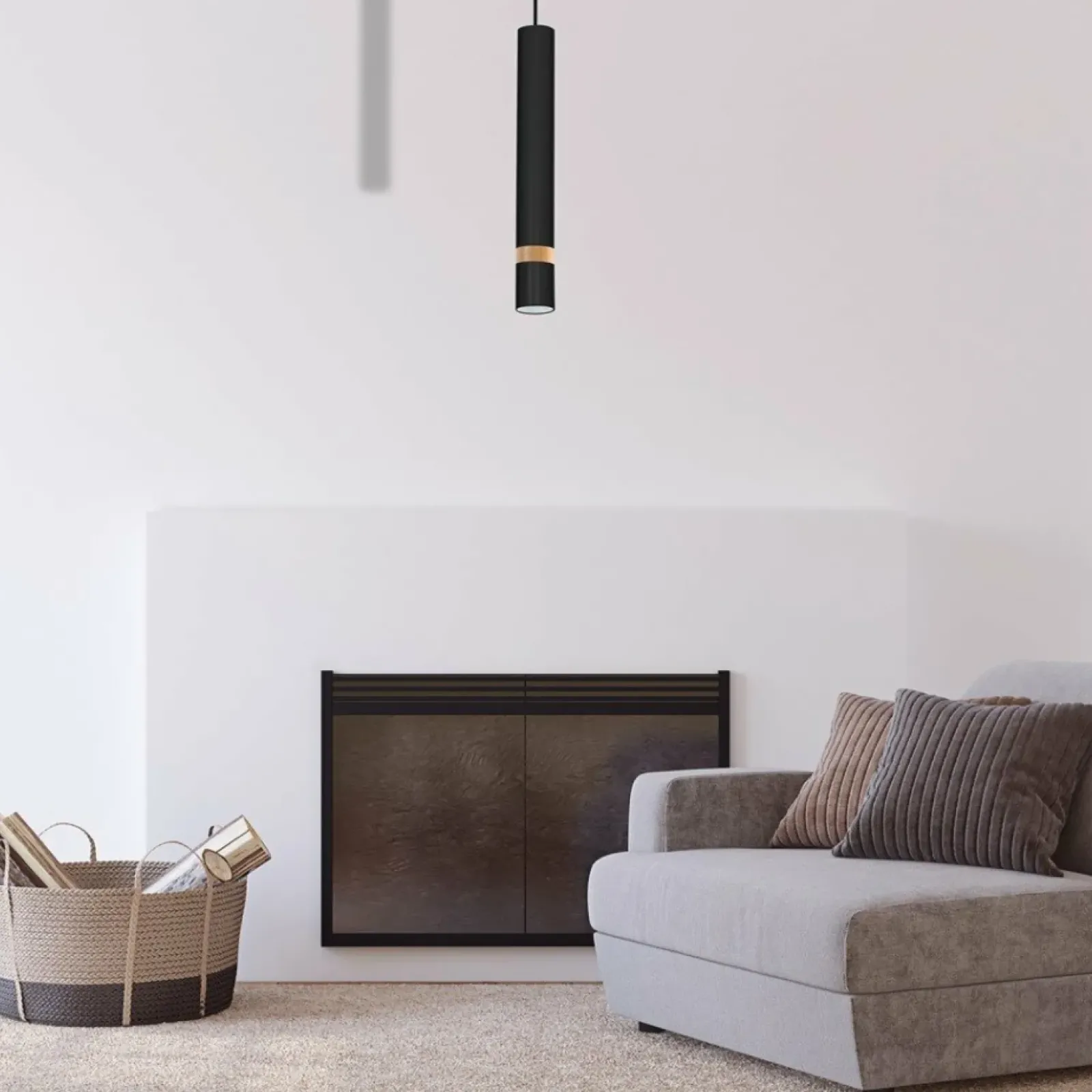 Sklep Kaja Czarna lampa wisząca, pojedyncza tuba MLP6305 z serii JOKER | Kaja Oświetlenie Sale