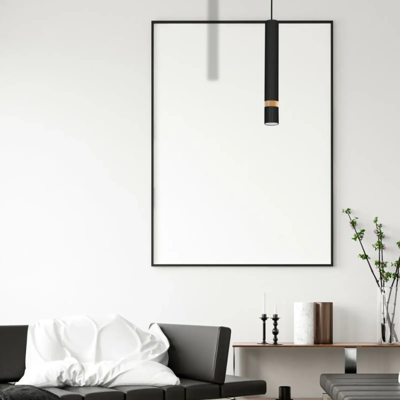 Sklep Kaja Czarna lampa wisząca, pojedyncza tuba MLP6305 z serii JOKER | Kaja Oświetlenie Sale