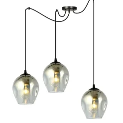 Sklep Kaja Czarna lampa wisząca typu pająk, ciemne klosze 757/3 LEVEL | Kaja Outlet