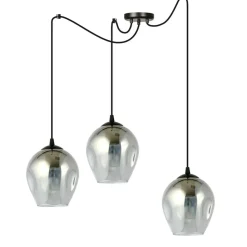 Sklep Kaja Czarna lampa wisząca typu pająk, ciemne klosze 757/3 LEVEL | Kaja Outlet