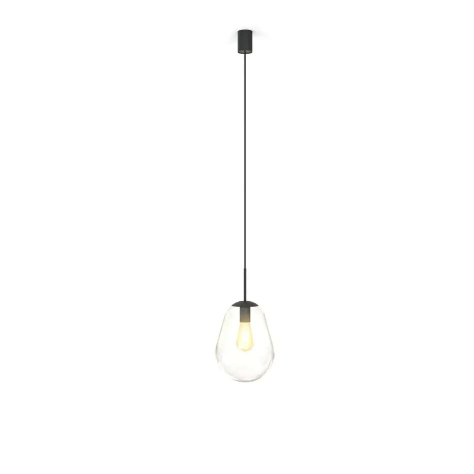 Sklep Kaja Czarna lampa wisząca w kształcie gruszki 7800 | Kaja Oświetlenie transparentny Discount
