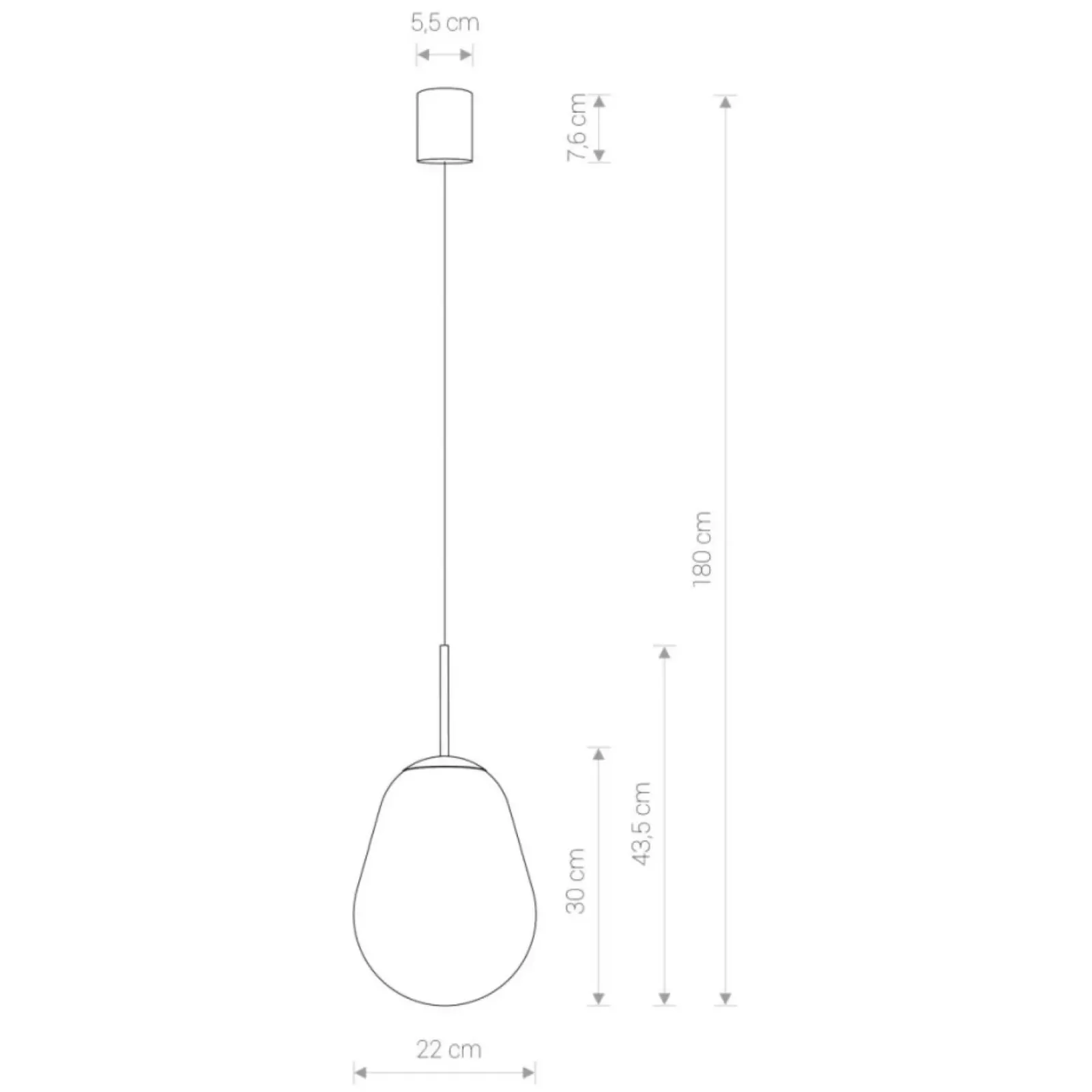 Sklep Kaja Czarna lampa wisząca w kształcie gruszki 7800 | Kaja Oświetlenie transparentny Discount