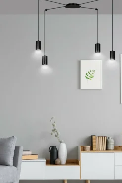 Sklep Kaja Czarna lampa wisząca w stylu industrialnym 524/4 | Kaja Oświetlenie czarny Cheap