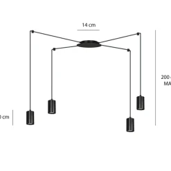 Sklep Kaja Czarna lampa wisząca w stylu industrialnym 524/4 | Kaja Oświetlenie czarny Cheap