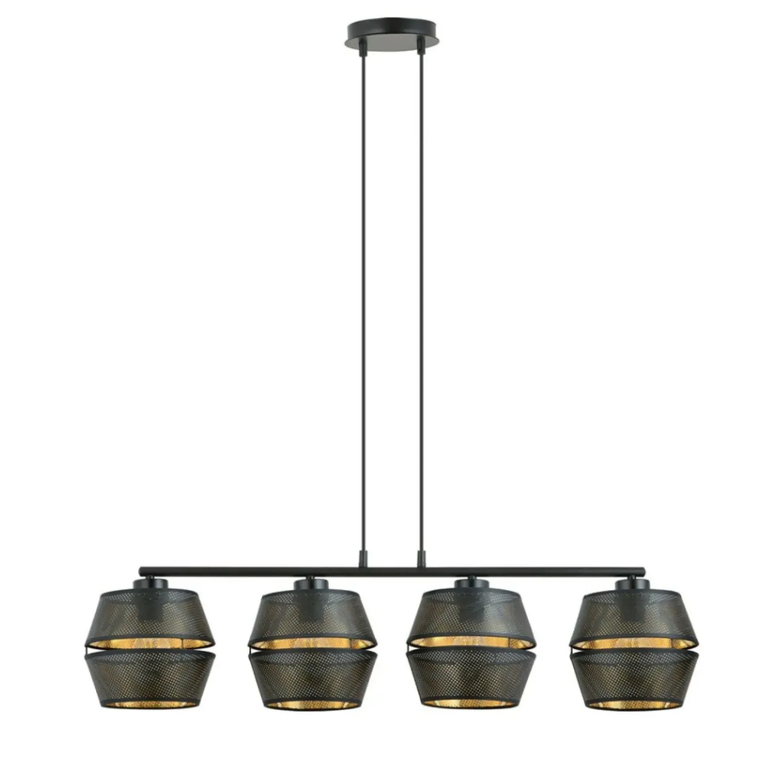 Sklep Kaja Czarna lampa wisząca z ażurowymi abażurami 1185/4 z serii MALIA | Kaja czarny Outlet