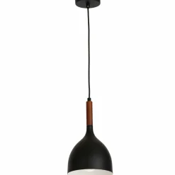 Sklep Kaja Czarna lampa wisząca z białym wnętrzem LX 1389 z serii NOAK WOOD Outlet