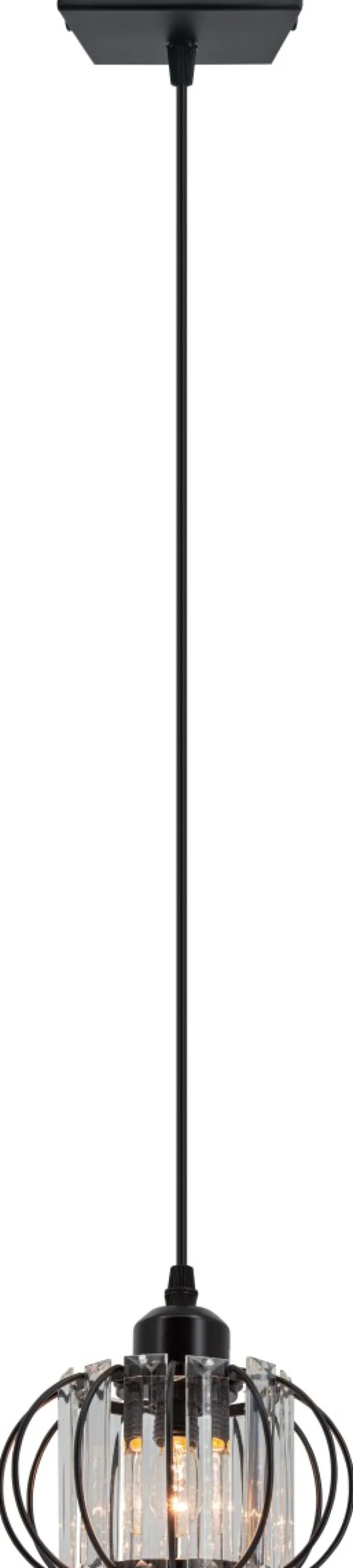 Sklep Kaja Czarna lampa wisząca z dekoracyjnym kloszem 8221/1 BL z serii AC* Randole Tradycyjne