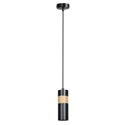 Sklep Kaja Czarna lampa wisząca z drewnianym elementem 732/1 z serii AKA Discount