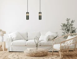 Sklep Kaja Czarna lampa wisząca z drewnianym elementem 732/1 z serii AKA Discount