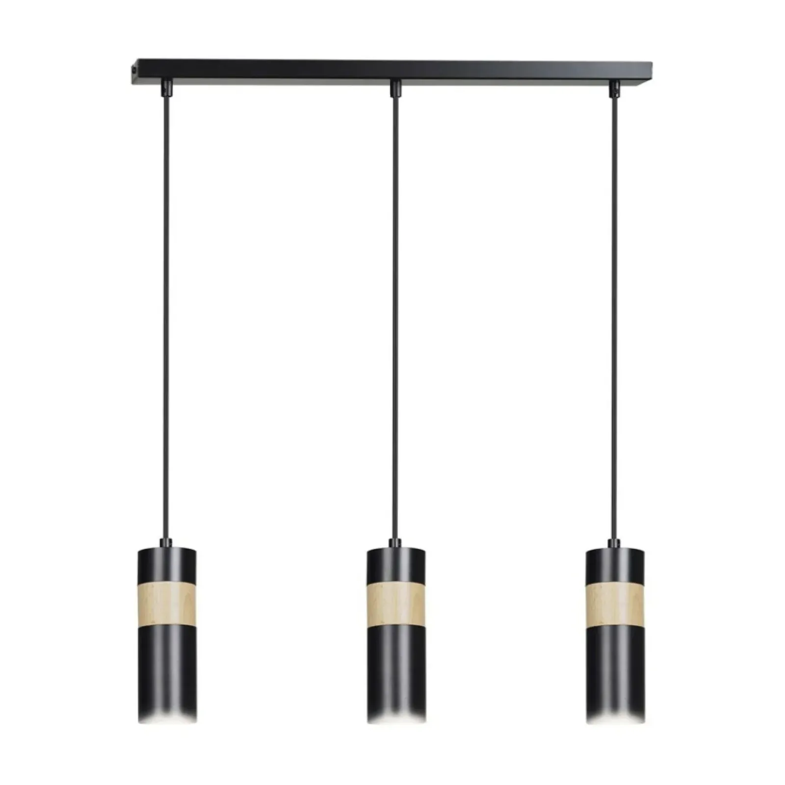 Sklep Kaja Czarna lampa wisząca z drewnianym zdobieniem 732/3 z serii AKA Store