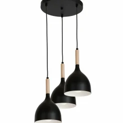 Sklep Kaja Czarna lampa wisząca z drewnianą dekoracją LX 1192 z serii NOAK WOOD Hot