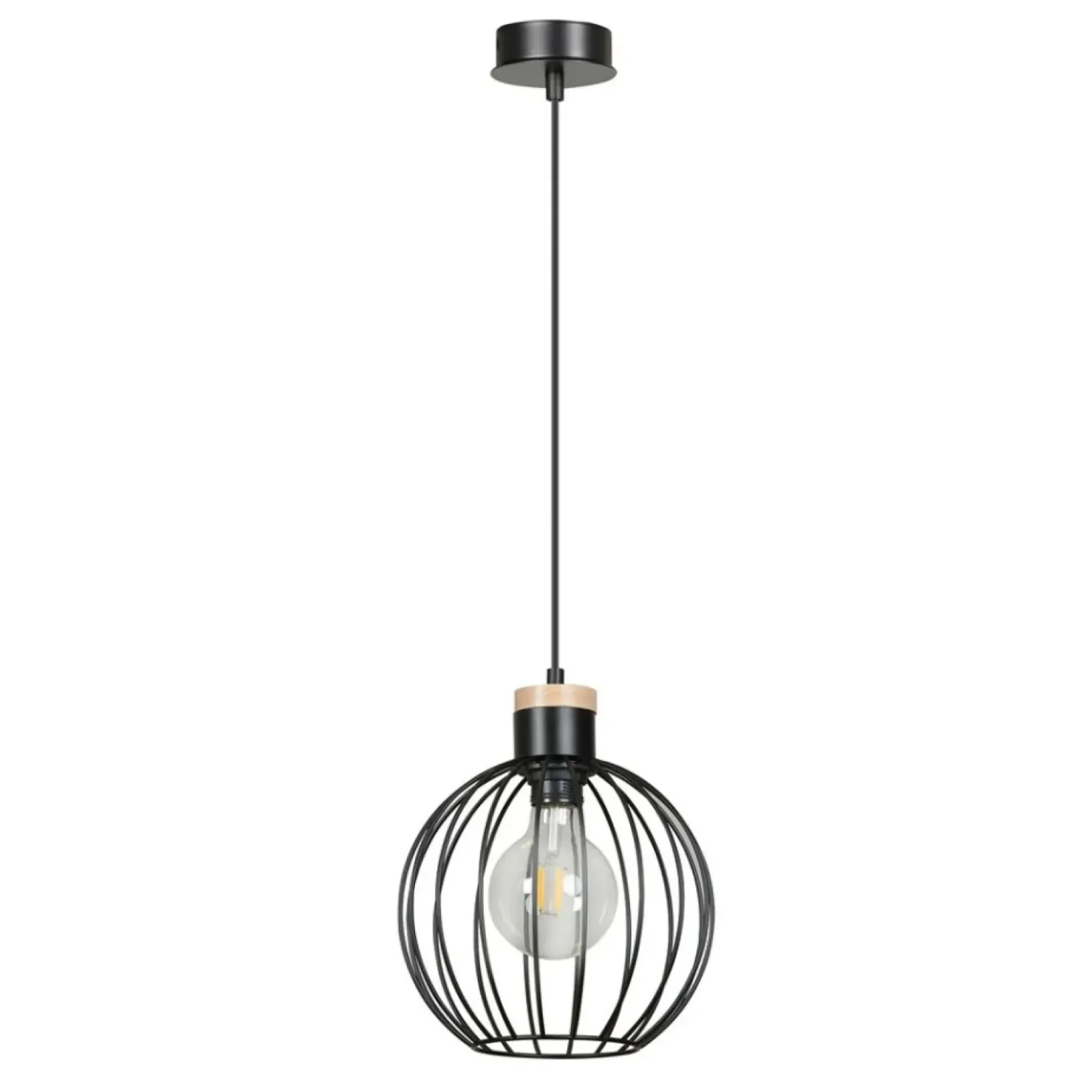 Sklep Kaja Czarna lampa wisząca z drucianym kloszem 754/1 | Kaja Oświetlenie czarny Cheap