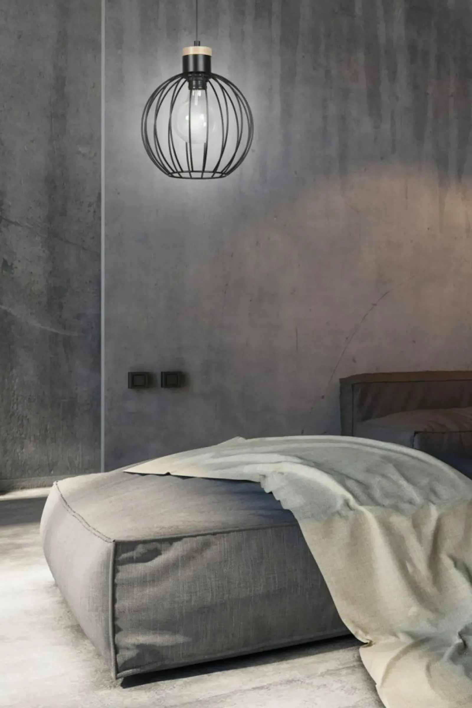 Sklep Kaja Czarna lampa wisząca z drucianym kloszem 754/1 | Kaja Oświetlenie czarny Cheap
