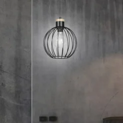 Sklep Kaja Czarna lampa wisząca z drucianym kloszem 754/1 | Kaja Oświetlenie czarny Cheap