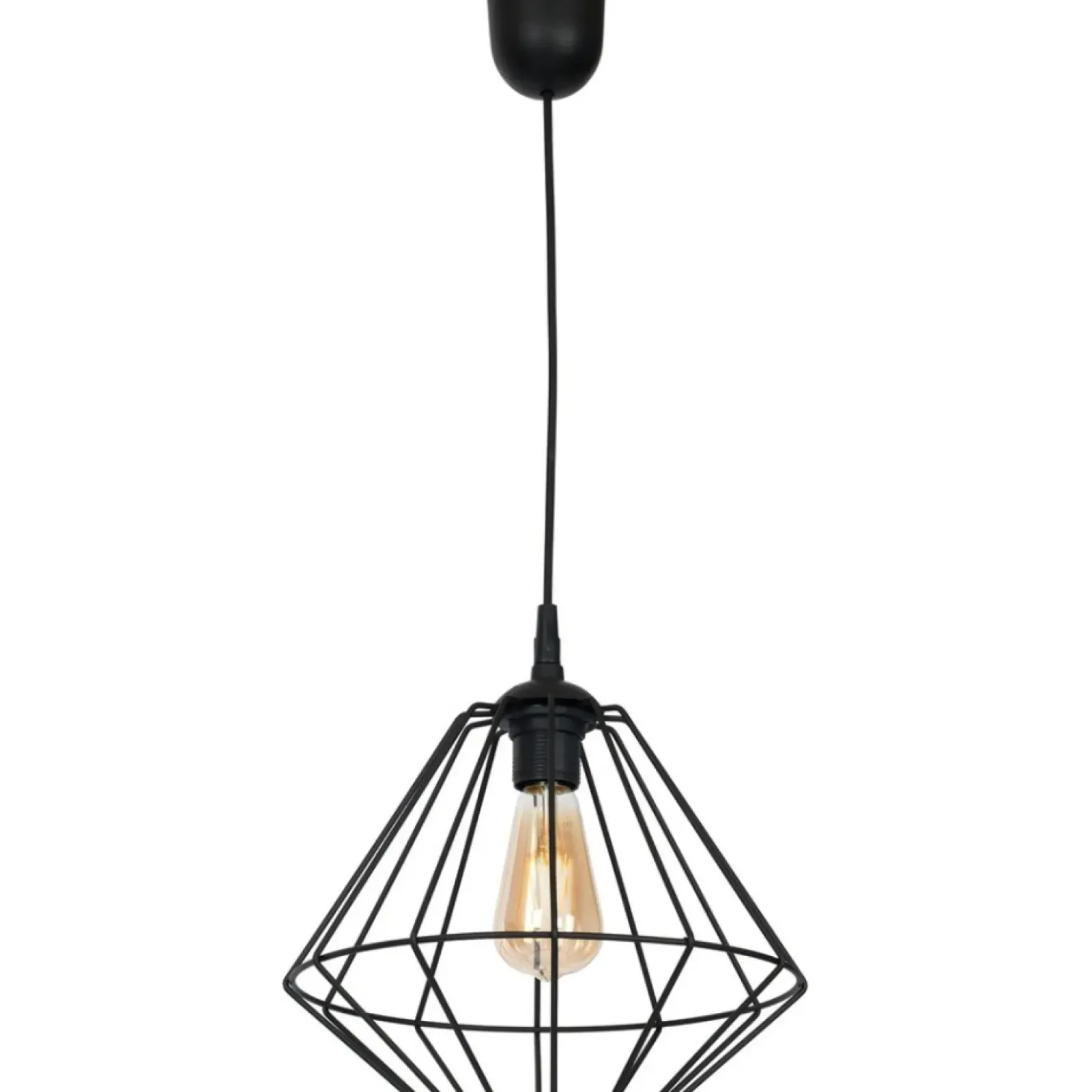 Sklep Kaja Czarna lampa wisząca z drucianym kloszem MLP4789 COLIN | Kaja Shop