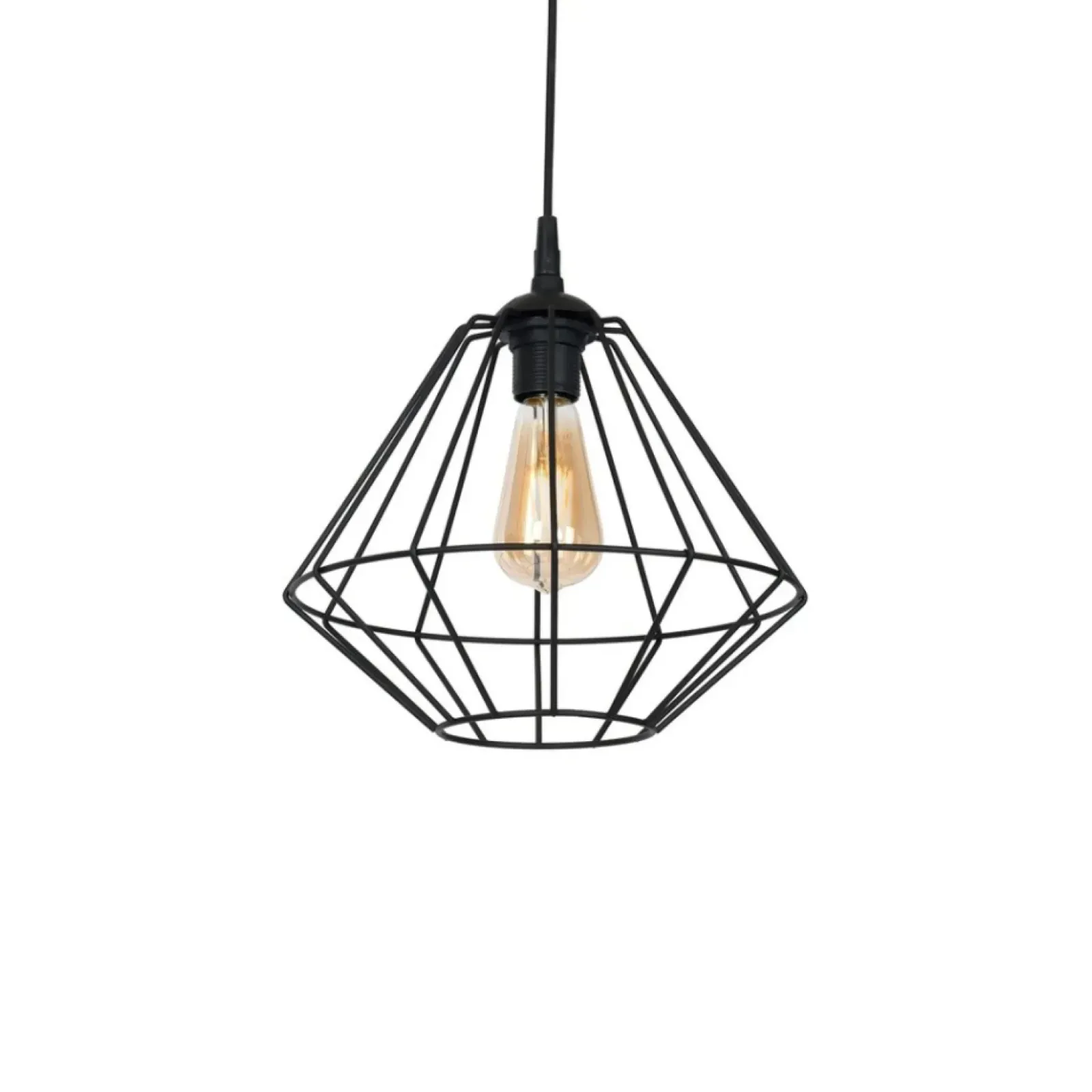 Sklep Kaja Czarna lampa wisząca z drucianym kloszem MLP4789 COLIN | Kaja Shop