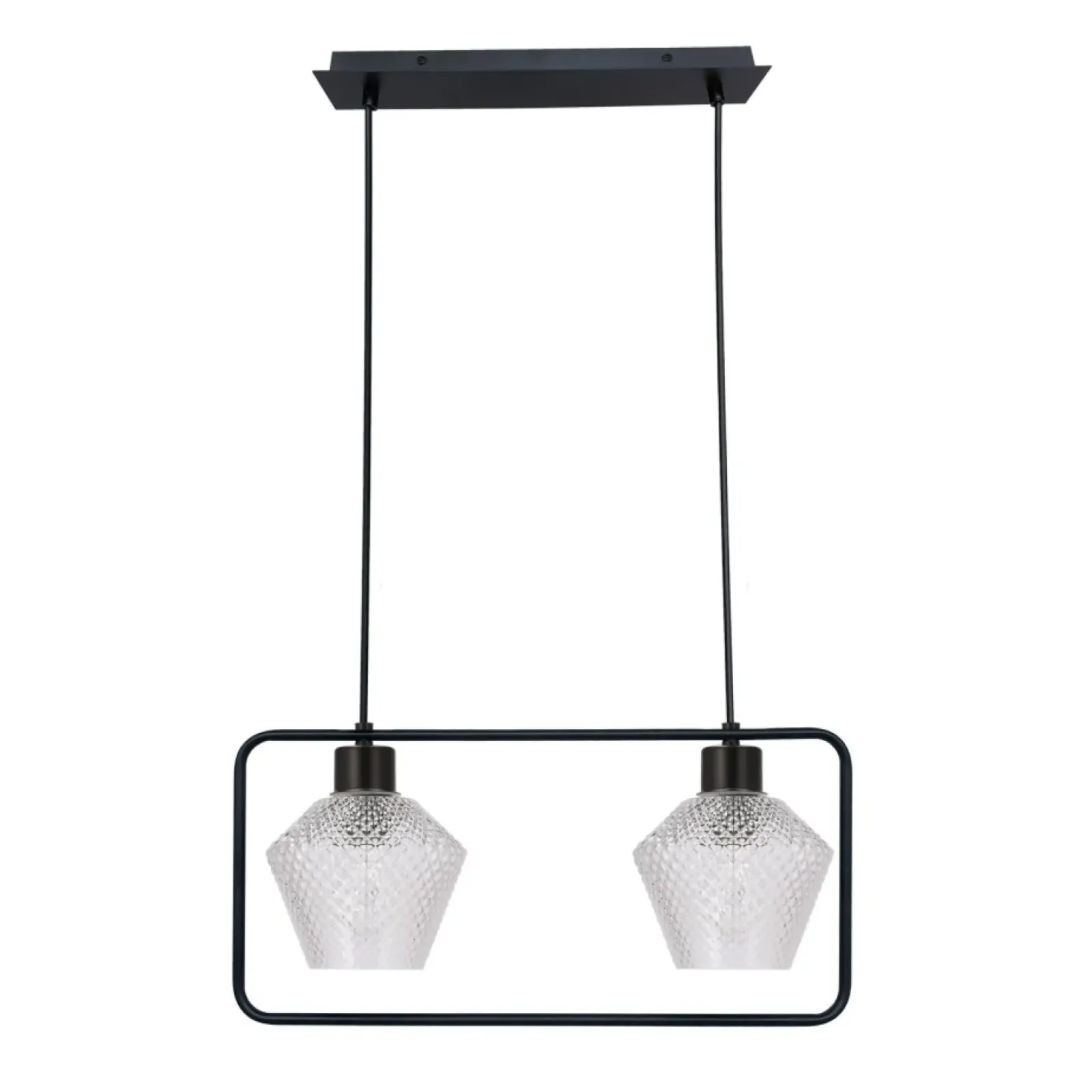 Sklep Kaja Czarna lampa wisząca z dwoma szklanymi kloszami32-26859 z serii NIKO | Kaja Oś czarny Fashion
