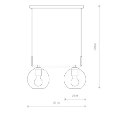 Sklep Kaja Czarna lampa wisząca z dwoma kloszami na listwie 9363 | Kaja czarny Shop