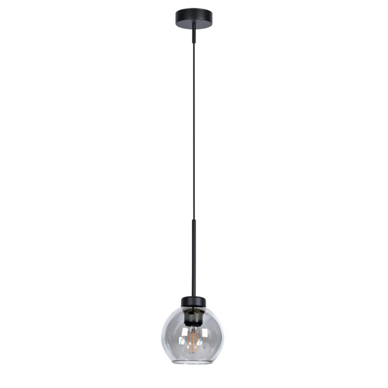 Sklep Kaja Czarna lampa wisząca z dymionym kloszem K-4877 z serii ALDAR Outlet