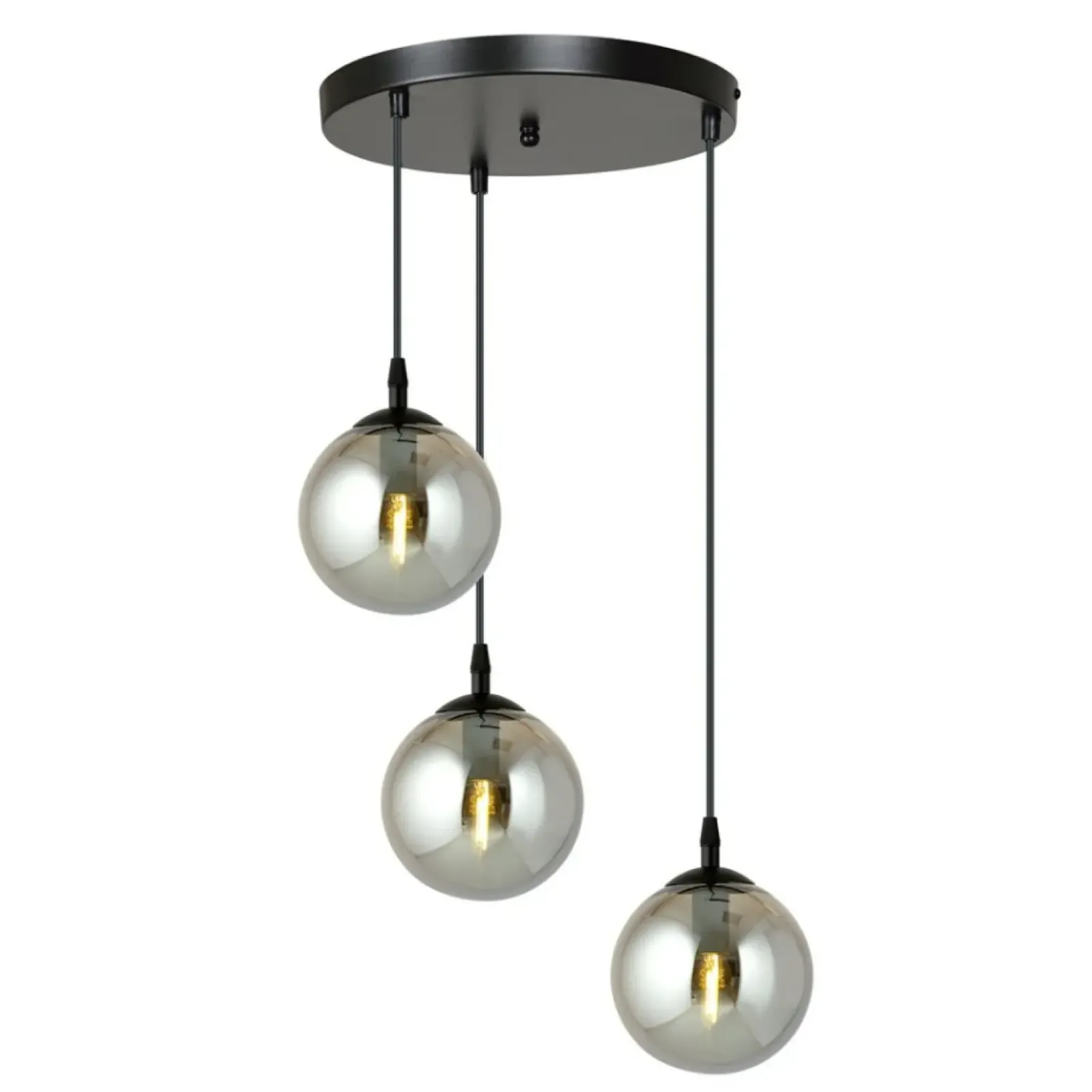 Sklep Kaja Czarna lampa wisząca z kloszami do salonu 712/3PREM | Kaja Oświetlenie Sale